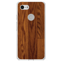 DistinctInk® Clear Shockproof Hybrid Case for Apple iPhone / Samsung Galaxy / Google Pixel - Dark Wood Floor Print
