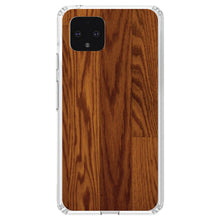 DistinctInk® Clear Shockproof Hybrid Case for Apple iPhone / Samsung Galaxy / Google Pixel - Dark Wood Floor Print