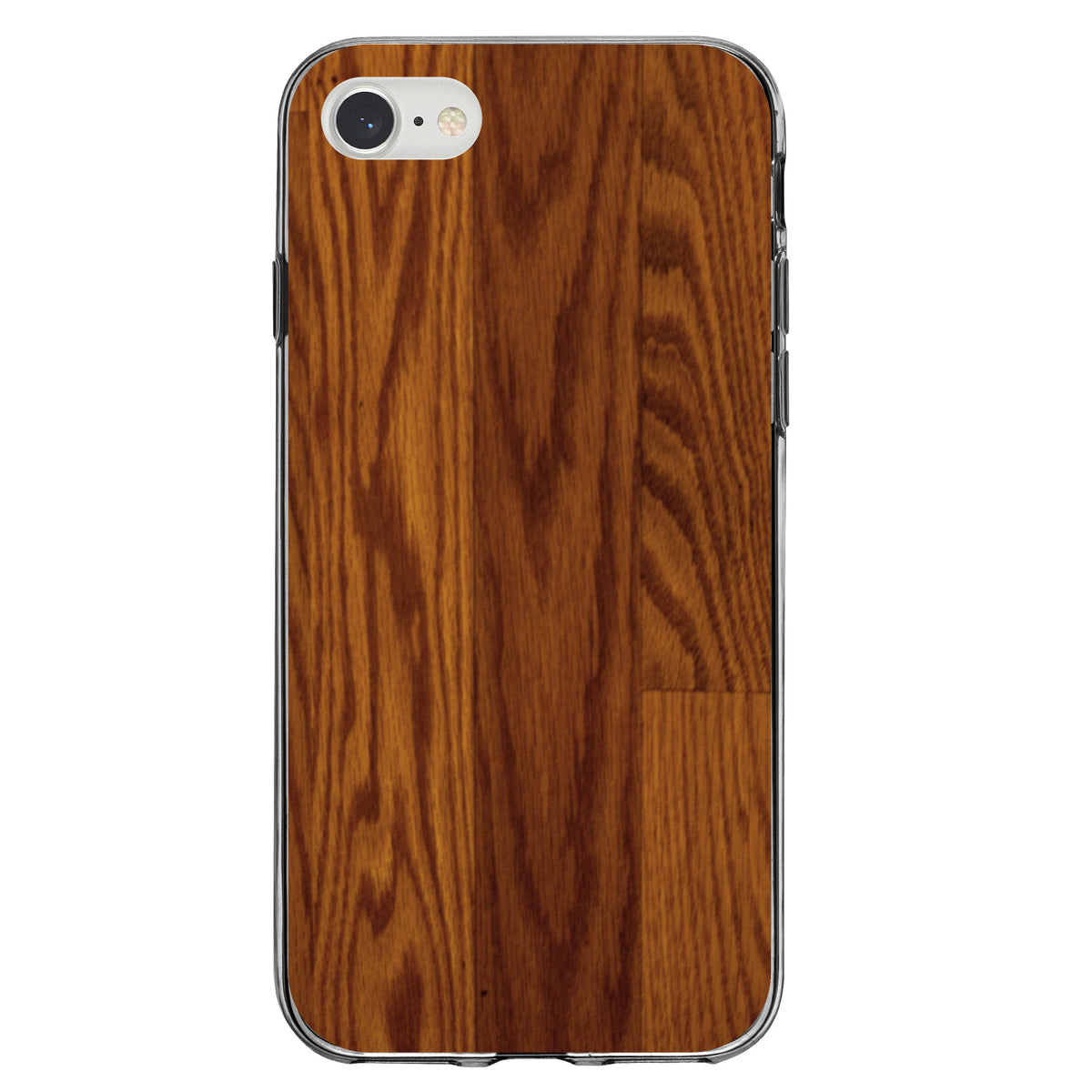 Dark Wood Floor Print Clear Shockproof iPhone Case, view 5