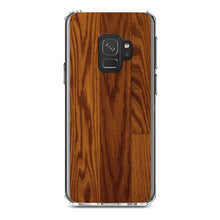 DistinctInk® Clear Shockproof Hybrid Case for Apple iPhone / Samsung Galaxy / Google Pixel - Dark Wood Floor Print