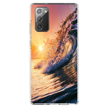 DistinctInk® Clear Shockproof Hybrid Case for Apple iPhone / Samsung Galaxy / Google Pixel - Ocean Wave Sunset