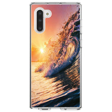DistinctInk® Clear Shockproof Hybrid Case for Apple iPhone / Samsung Galaxy / Google Pixel - Ocean Wave Sunset