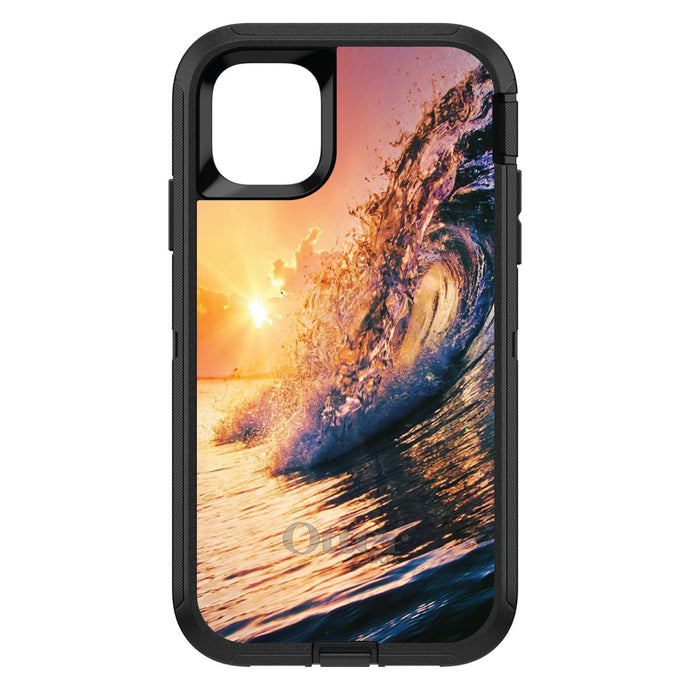DistinctInk™ OtterBox Defender Series Case for Apple iPhone / Samsung Galaxy / Google Pixel - Ocean Wave Sunset