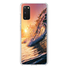 DistinctInk® Clear Shockproof Hybrid Case for Apple iPhone / Samsung Galaxy / Google Pixel - Ocean Wave Sunset