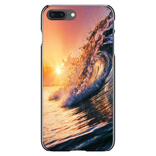 DistinctInk® Hard Plastic Snap-On Case for Apple iPhone or Samsung Galaxy - Ocean Wave Sunset