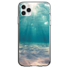 DistinctInk® Clear Shockproof Hybrid Case for Apple iPhone / Samsung Galaxy / Google Pixel - Underwater Sun Sand