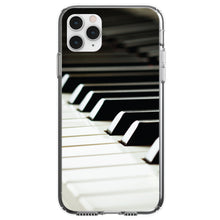 DistinctInk® Clear Shockproof Hybrid Case for Apple iPhone / Samsung Galaxy / Google Pixel - Piano Keys Keyboard