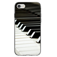 DistinctInk® Clear Shockproof Hybrid Case for Apple iPhone / Samsung Galaxy / Google Pixel - Piano Keys Keyboard