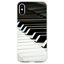 DistinctInk® Clear Shockproof Hybrid Case for Apple iPhone / Samsung Galaxy / Google Pixel - Piano Keys Keyboard