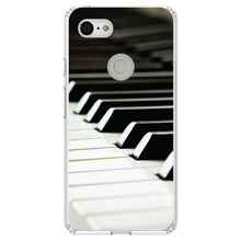 DistinctInk® Clear Shockproof Hybrid Case for Apple iPhone / Samsung Galaxy / Google Pixel - Piano Keys Keyboard