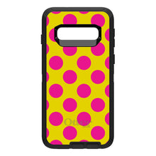 DistinctInk™ OtterBox Defender Series Case for Apple iPhone / Samsung Galaxy / Google Pixel - Yellow Hot Pink Polka Dots