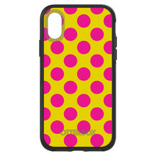 DistinctInk™ OtterBox Symmetry Series Case for Apple iPhone / Samsung Galaxy / Google Pixel - Yellow Hot Pink Polka Dots