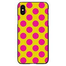 DistinctInk® Hard Plastic Snap-On Case for Apple iPhone or Samsung Galaxy - Yellow Hot Pink Polka Dots