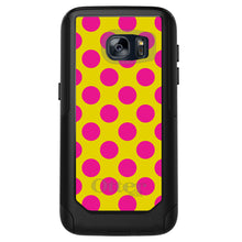 DistinctInk™ OtterBox Commuter Series Case for Apple iPhone or Samsung Galaxy - Yellow Hot Pink Polka Dots