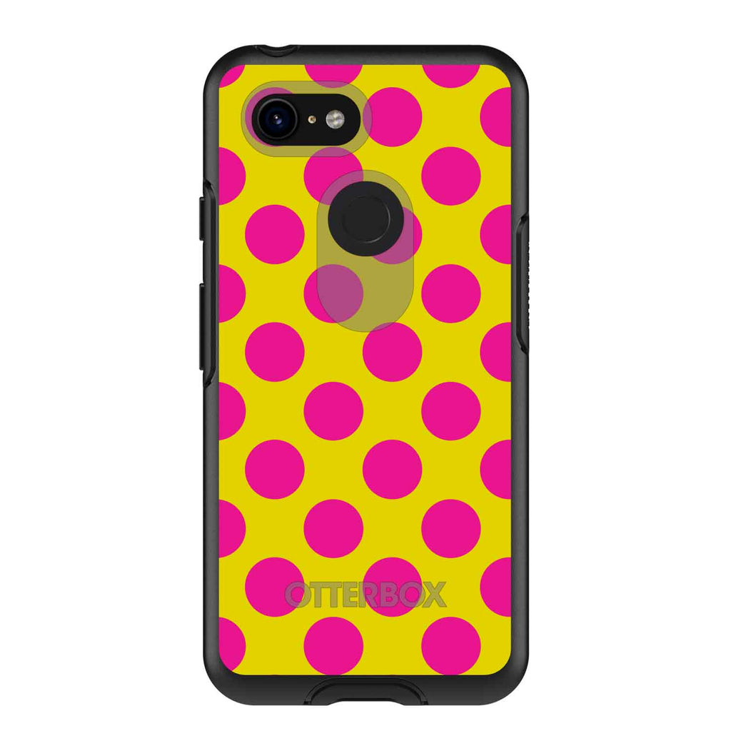 Yellow Hot Pink Polka Dots OtterBox Symmetry Case for iPhone & Galaxy, view 15