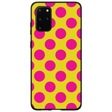 DistinctInk® Hard Plastic Snap-On Case for Apple iPhone or Samsung Galaxy - Yellow Hot Pink Polka Dots