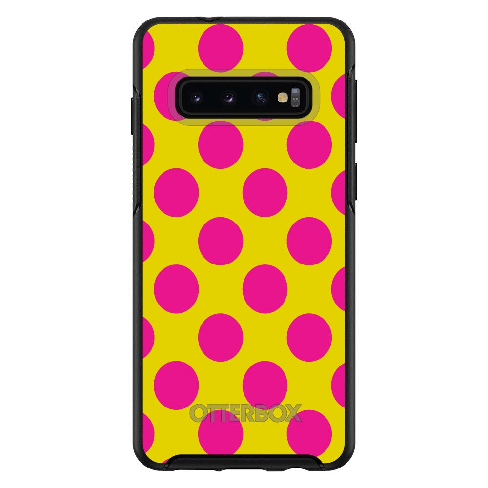 Yellow Hot Pink Polka Dots OtterBox Symmetry Case for iPhone & Galaxy, view 6