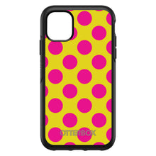 DistinctInk™ OtterBox Symmetry Series Case for Apple iPhone / Samsung Galaxy / Google Pixel - Yellow Hot Pink Polka Dots