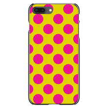 DistinctInk® Hard Plastic Snap-On Case for Apple iPhone or Samsung Galaxy - Yellow Hot Pink Polka Dots