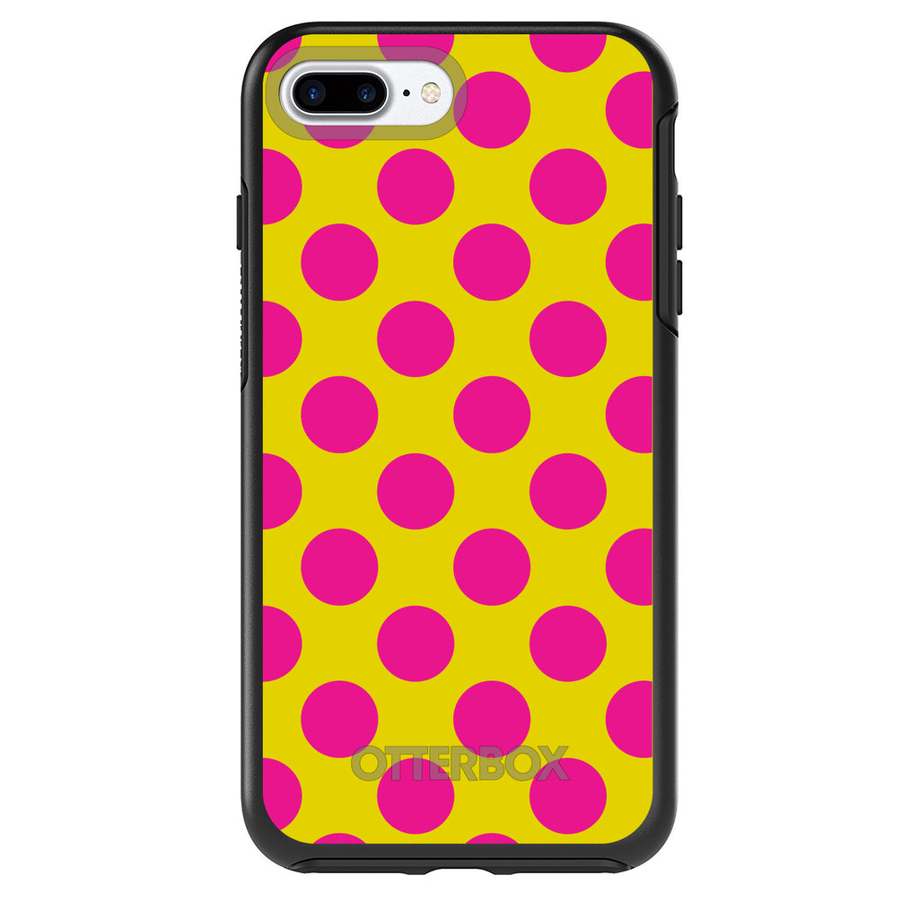 Yellow Hot Pink Polka Dots OtterBox Symmetry Case for iPhone & Galaxy, view 2