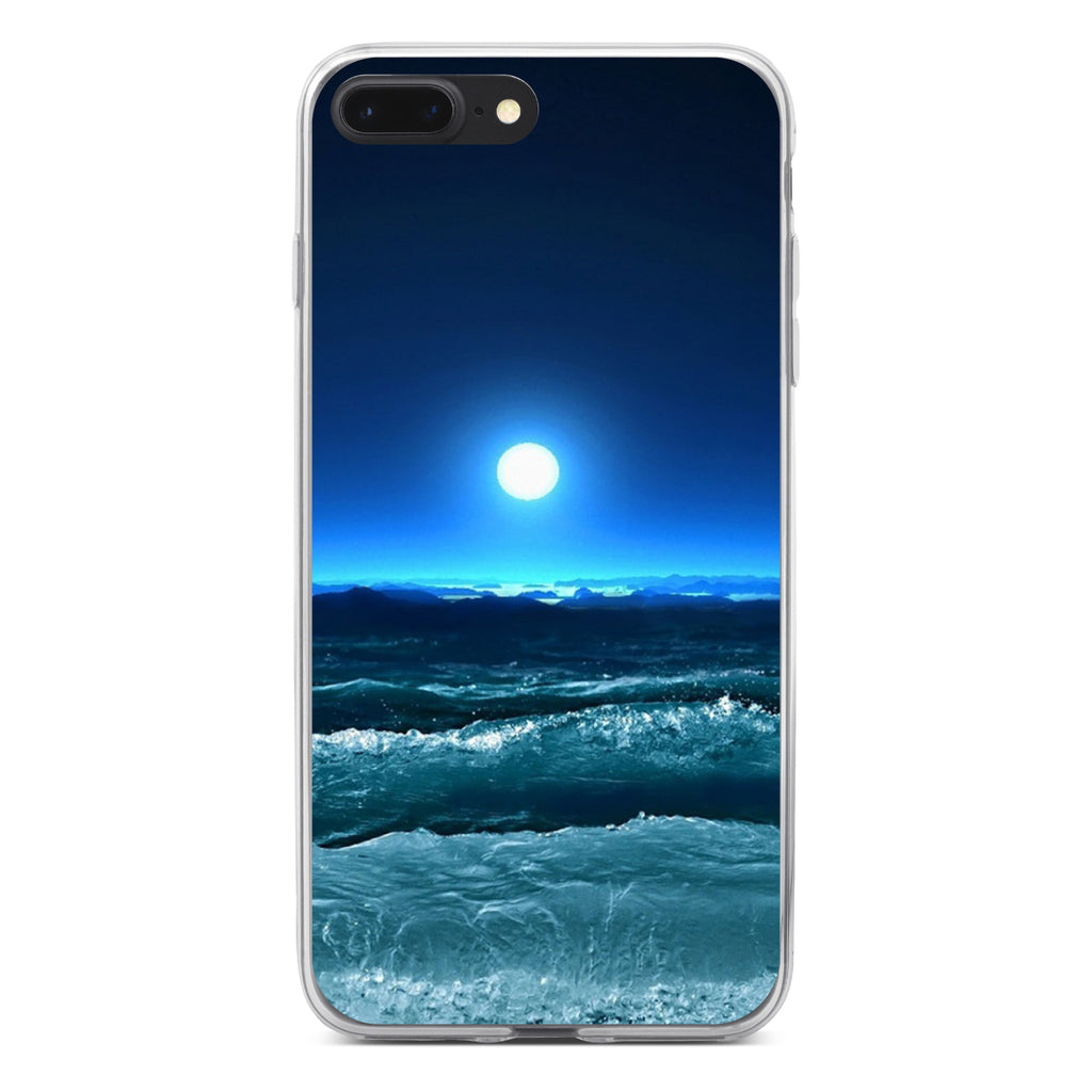 Moonlit Ocean Waves Clear Shockproof iPhone Case, view 6