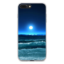 DistinctInk® Clear Shockproof Hybrid Case for Apple iPhone / Samsung Galaxy / Google Pixel - Moonlit Ocean Waves