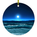 Moonlit Ocean Waves Ceramic Ornament
