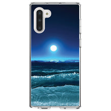 DistinctInk® Clear Shockproof Hybrid Case for Apple iPhone / Samsung Galaxy / Google Pixel - Moonlit Ocean Waves