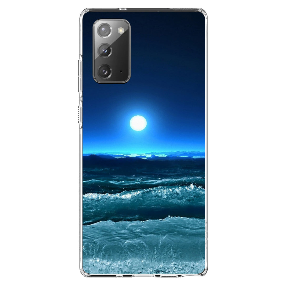 Moonlit Ocean Waves Clear Shockproof iPhone Case, view 7