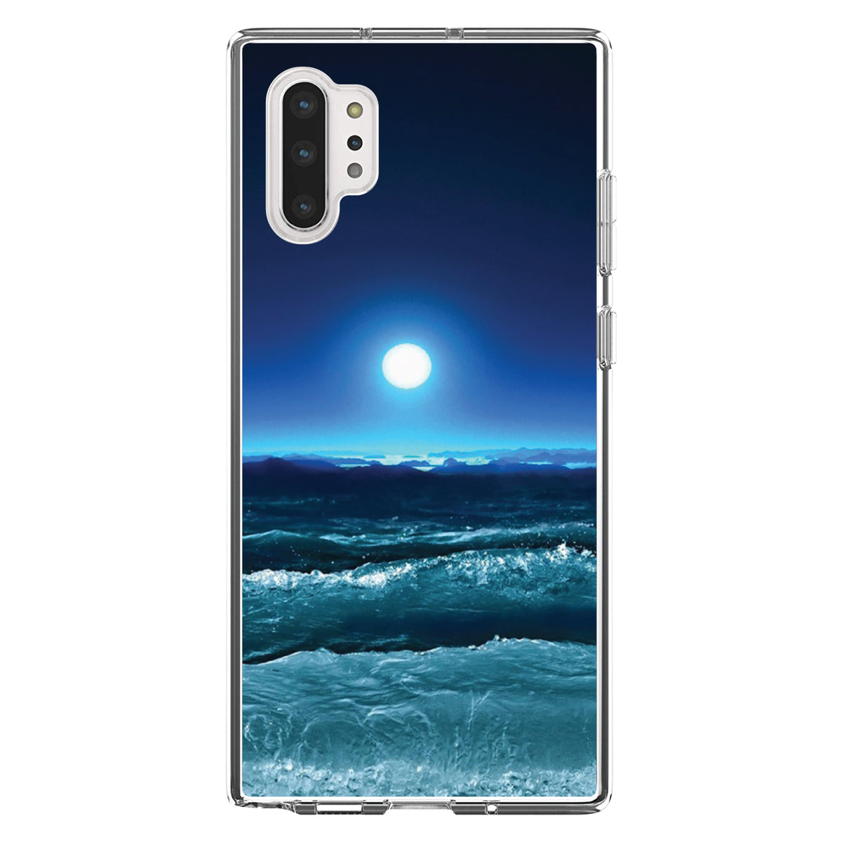 Moonlit Ocean Waves Clear Shockproof iPhone Case, view 10
