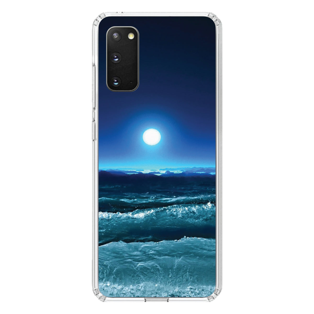 Moonlit Ocean Waves Clear Shockproof iPhone Case, view 14