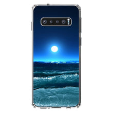 DistinctInk® Clear Shockproof Hybrid Case for Apple iPhone / Samsung Galaxy / Google Pixel - Moonlit Ocean Waves