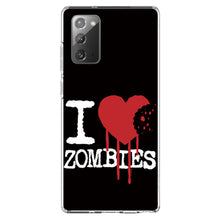 DistinctInk® Clear Shockproof Hybrid Case for Apple iPhone / Samsung Galaxy / Google Pixel - I Heart Zombies