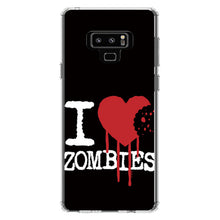 DistinctInk® Clear Shockproof Hybrid Case for Apple iPhone / Samsung Galaxy / Google Pixel - I Heart Zombies