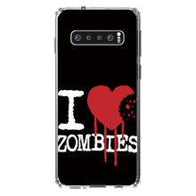 DistinctInk® Clear Shockproof Hybrid Case for Apple iPhone / Samsung Galaxy / Google Pixel - I Heart Zombies