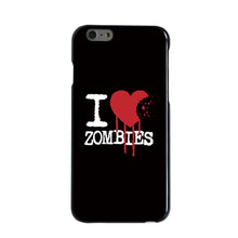 DistinctInk® Hard Plastic Snap-On Case for Apple iPhone or Samsung Galaxy - I Heart Zombies