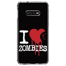 DistinctInk® Clear Shockproof Hybrid Case for Apple iPhone / Samsung Galaxy / Google Pixel - I Heart Zombies