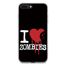 DistinctInk® Clear Shockproof Hybrid Case for Apple iPhone / Samsung Galaxy / Google Pixel - I Heart Zombies