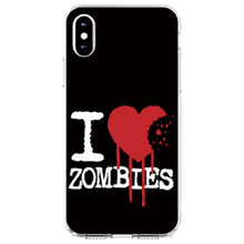 DistinctInk® Clear Shockproof Hybrid Case for Apple iPhone / Samsung Galaxy / Google Pixel - I Heart Zombies