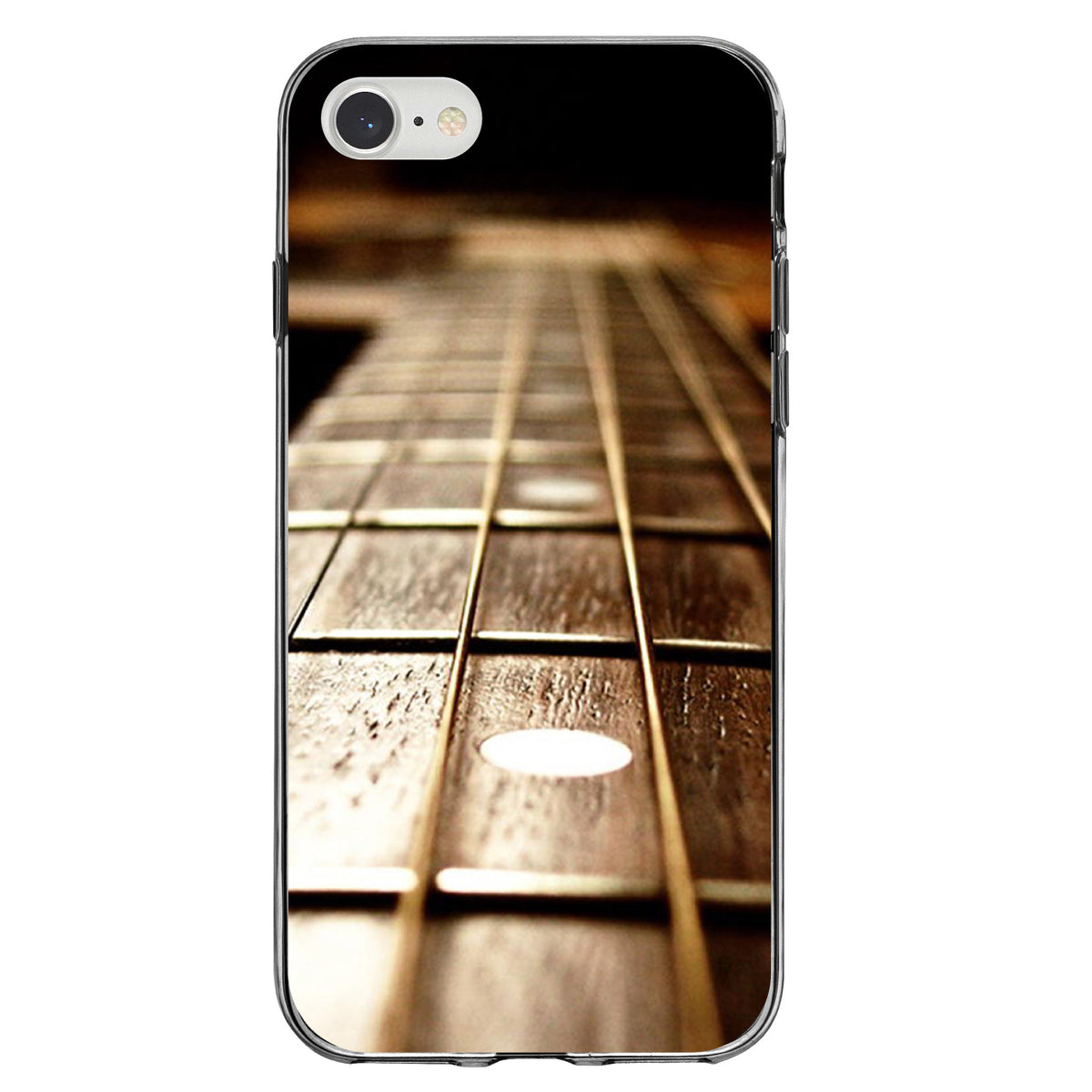 Guitar Strings Neck Clear Shockproof iPhone Case, view 5