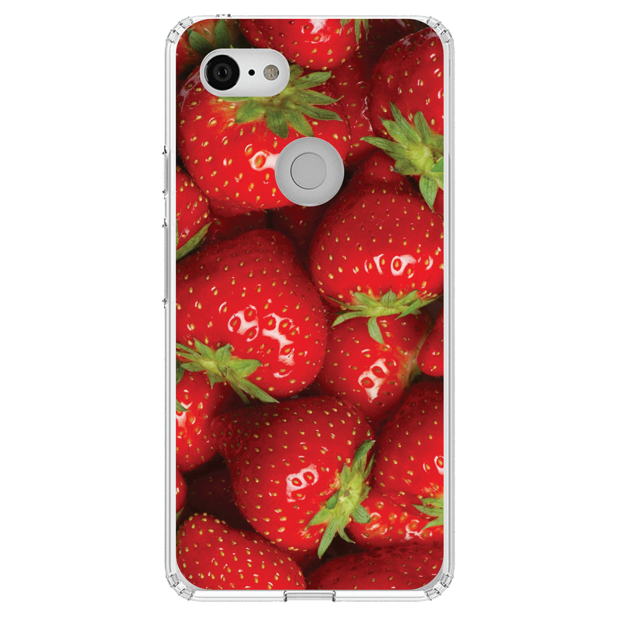 Bright Red Strawberries Clear Shockproof iPhone Case, view 22