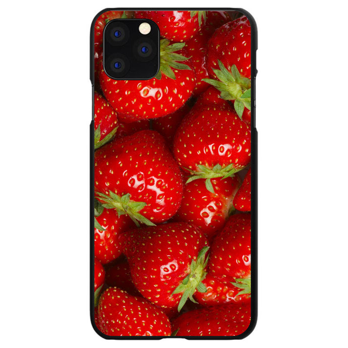 DistinctInk® Hard Plastic Snap-On Case for Apple iPhone or Samsung Galaxy - Bright Red Strawberries