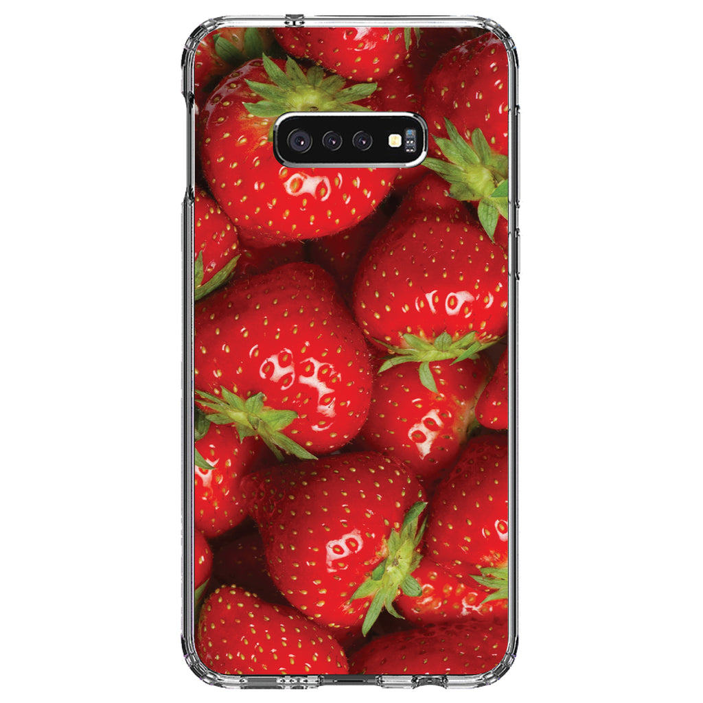 Bright Red Strawberries Clear Shockproof iPhone Case, view 18