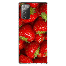 DistinctInk® Clear Shockproof Hybrid Case for Apple iPhone / Samsung Galaxy / Google Pixel - Bright Red Strawberries