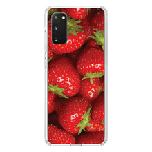 DistinctInk® Clear Shockproof Hybrid Case for Apple iPhone / Samsung Galaxy / Google Pixel - Bright Red Strawberries