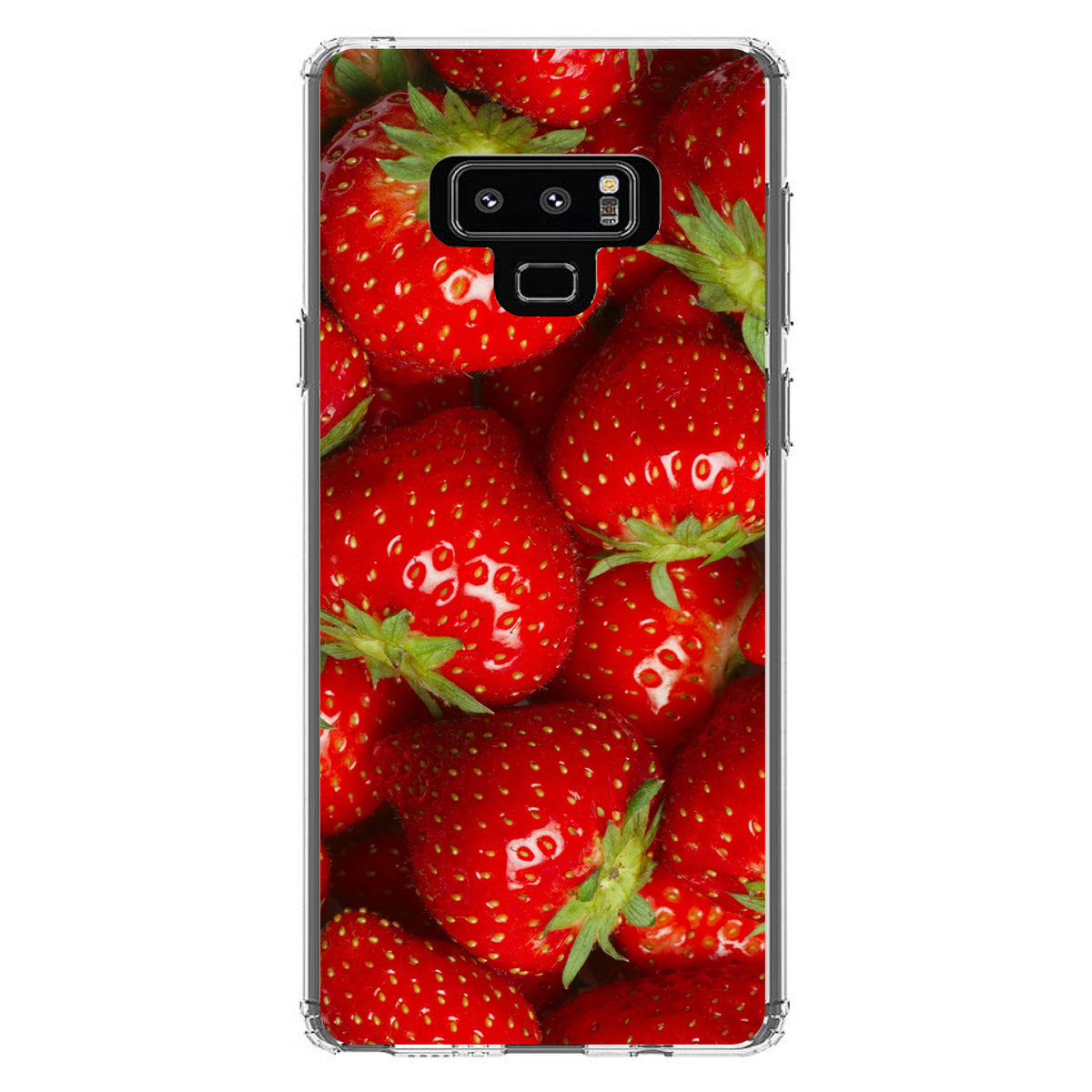 Bright Red Strawberries Clear Shockproof iPhone Case, view 11