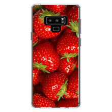 DistinctInk® Clear Shockproof Hybrid Case for Apple iPhone / Samsung Galaxy / Google Pixel - Bright Red Strawberries