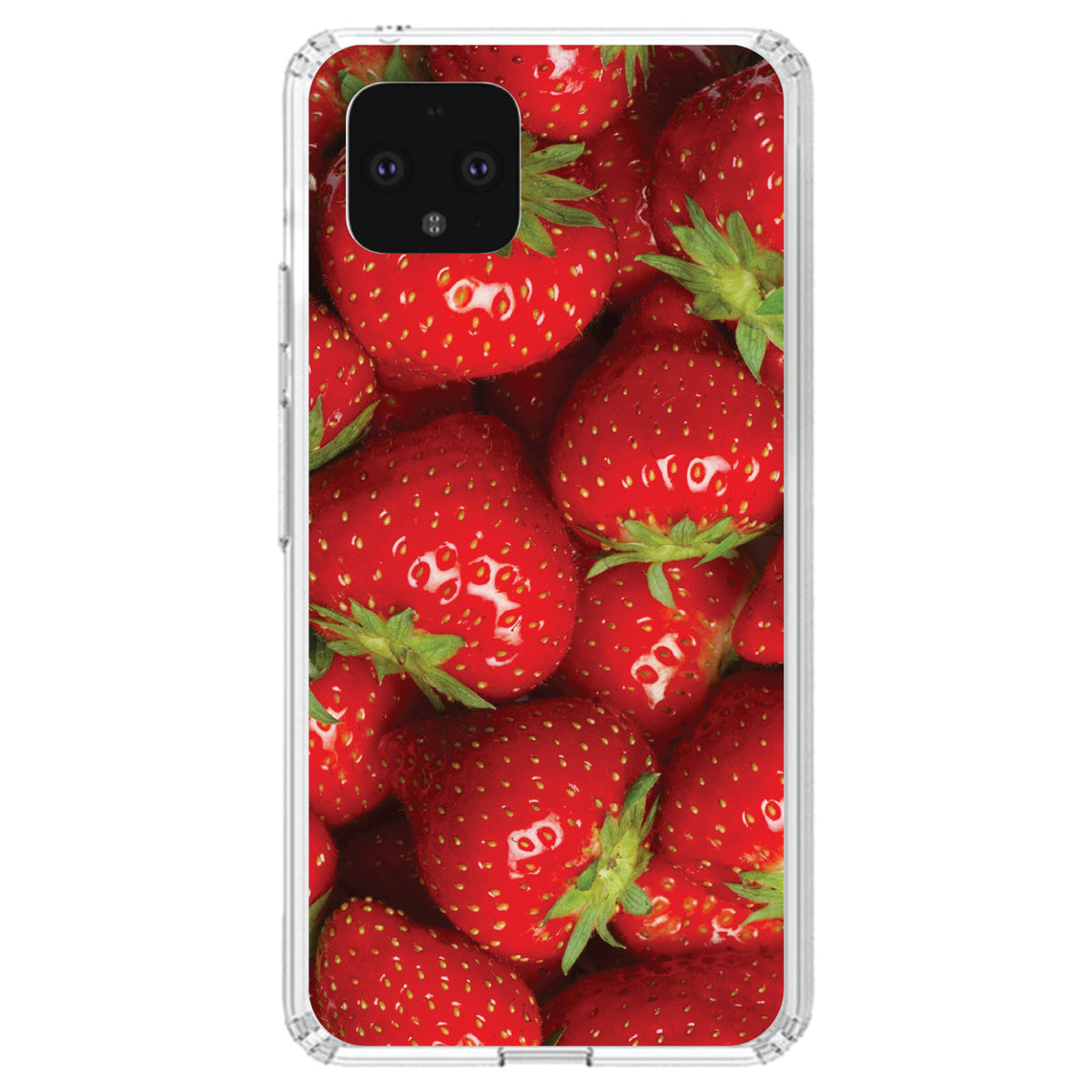 Bright Red Strawberries Clear Shockproof iPhone Case, view 23