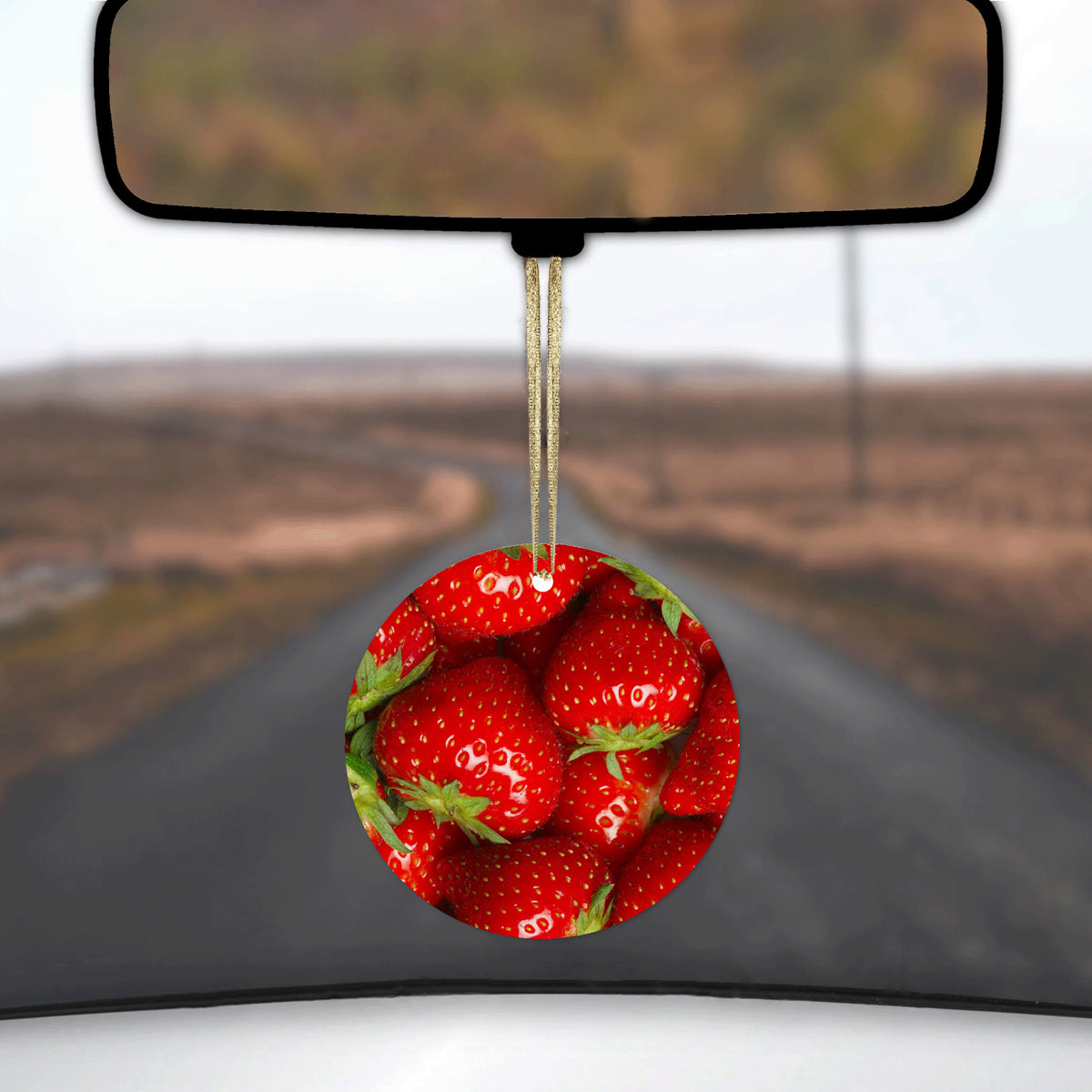 Bright Red Strawberries Ceramic Ornament, view 3