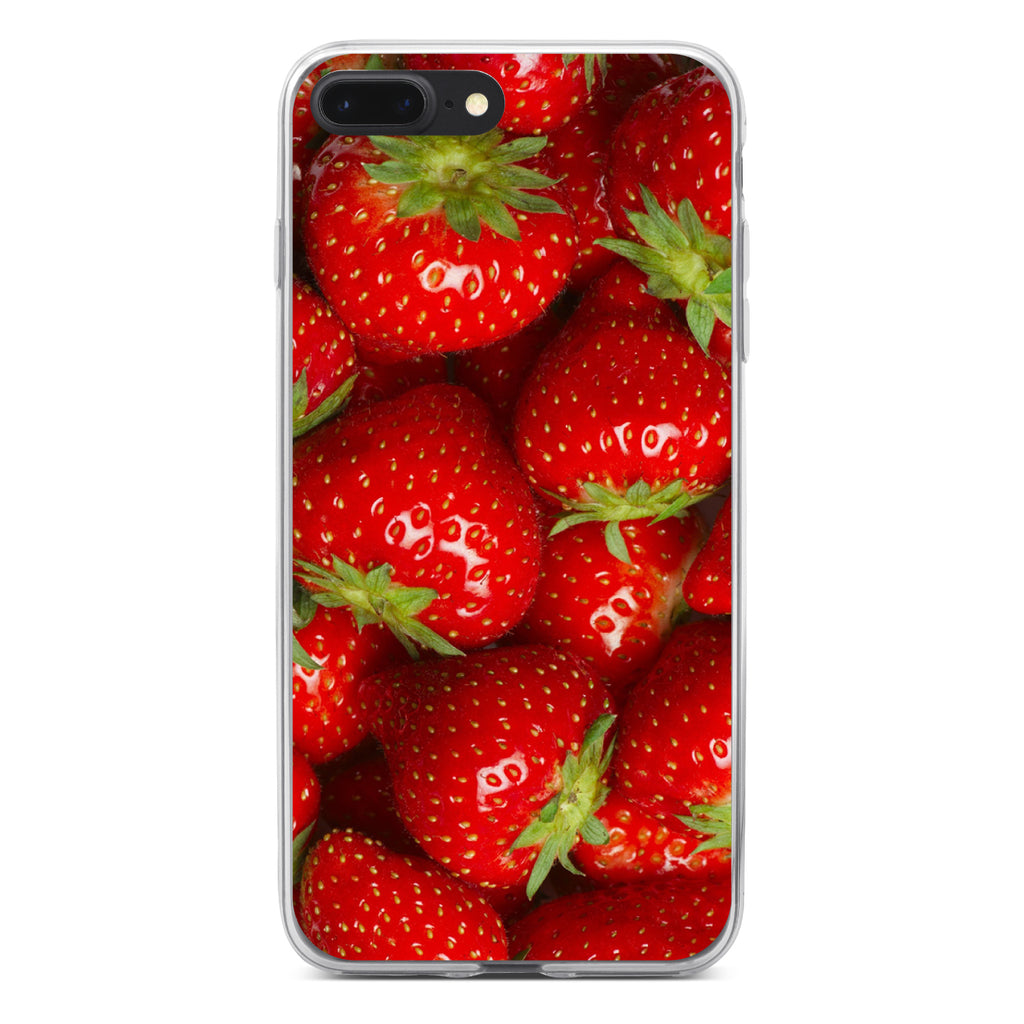 Bright Red Strawberries Clear Shockproof iPhone Case, view 6